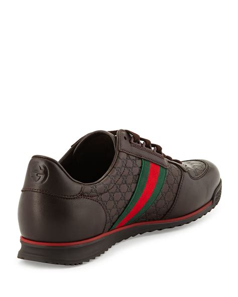 brown gucci low top shoes|farfetch gucci shoes men.